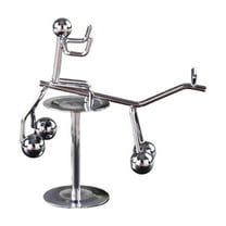 Creative Balance Ball Swing Weightlifting Iron Statue Ornament, Small Erect Kinetic Art Balance Tumbler Tabletop Decoration