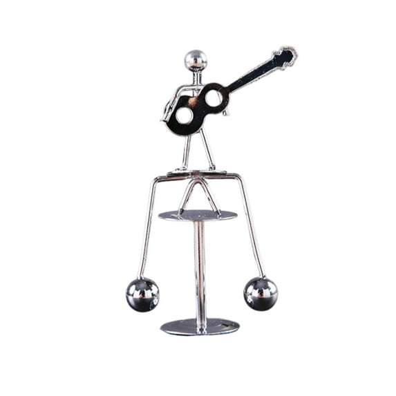 Creative Balance Ball Swing Weightlifting Iron Statue Ornament, Small Erect Kinetic Art Balance Tumbler Tabletop Decoration
