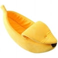 thumbnail image 1 of Creative Banana Shape Dog Cave, Warm Cat Cave, Dog Bed, Cat Basket, Dog Basket, Insulation Dog Blanket For Indoor Outdoor Winter Festival, House Nest, Yellow, 1 of 8