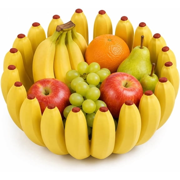 Creative Banana Shape Fruit Bowl, Countertop Basket, Playful Open-Air Snack & Produce Organizer for Kitchen Island, Dining Table & Entryway Console