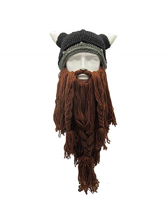 Creative Barbarian Knit Beard Hat Funny Knit Cap Wig Beanie Hats Beard Facemask Creative Barbarian Knit Beard Hat Funny Knit Cap Wig