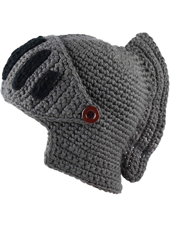 Creative Barbarian Knit Beard Hat Funny Knit Cap Wig Beanie Hats Beard Facemask