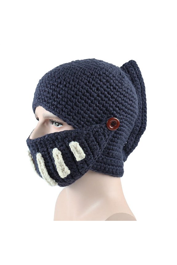 Creative Barbarian Knit Beard Hat Funny Knit Cap Wig Beanie Hats Beard Facemask
