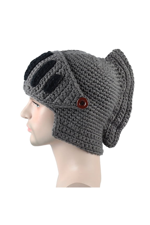 Creative Barbarian Knit Beard Hat Funny Knit Cap Wig Beanie Hats Beard Facemask