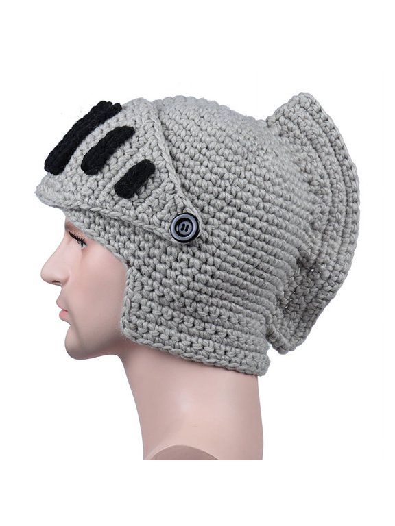 Creative Barbarian Knit Beard Hat Funny Knit Cap Wig Beanie Hats Beard Facemask