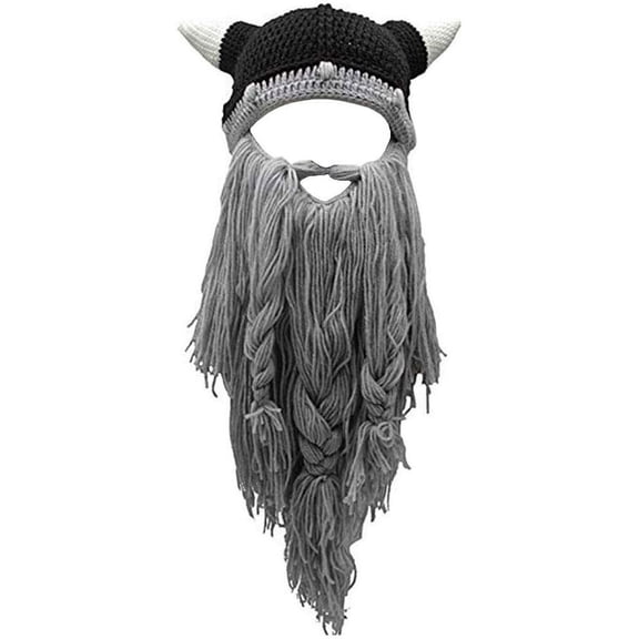 Creative Barbarian Knit Beard Hat Funny Knit Cap Wig Beanie Hats Beard Facemask