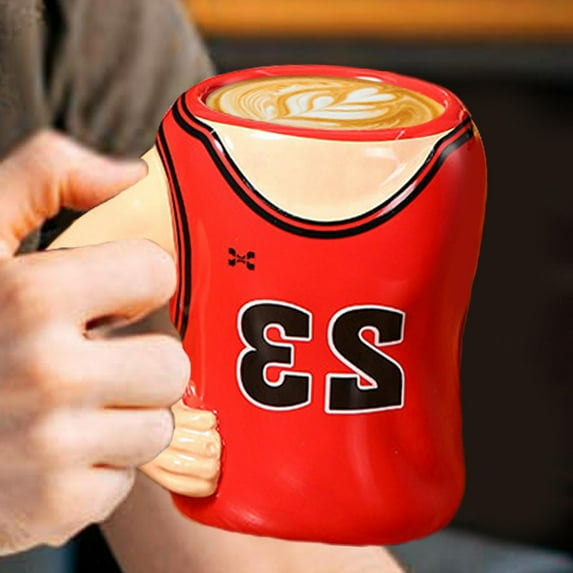 Creative Basketball Jersey Cup, 2025 New Multicolor Basketballs Jersey Coffee Mug, Unique Cute Mugs, Basketball Gifts for Coaches Fans Players