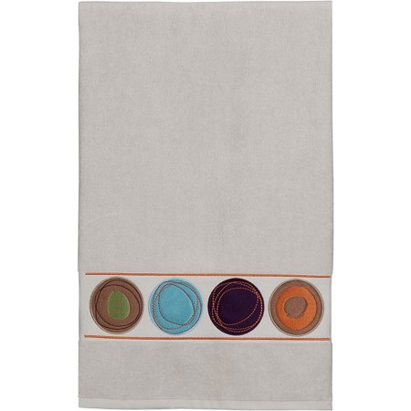 Creative Bath Products Dot Swirl Embroidered Bath Towel Multi Color