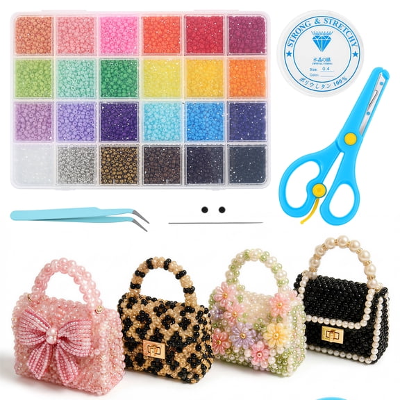 Creative Beaded Mini World 3D DIY Kit Collection, Tiny 3D Beaded Animal DIY Kit, Petite Beaded Animal Craft Kit, Gifts for Craft Lovers(Exquisite Mini Handbags)