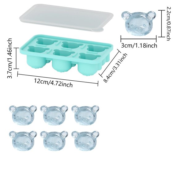 Creative Bear Silicone Ice Tray Mold - Fun Bear-Shaped Ice Cube Maker for Drinks