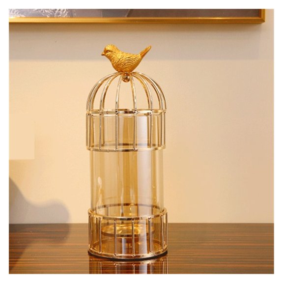 Creative Birdcage Shape Glass Vases European Flowers Arrangement Desk Decoration Transparent Vase Flower Pots Nordic Home Decor
