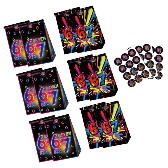 Creative Birthday Party Gift Bag With 67 Stickers Shower Decoration Supplies Birthday Present Packaging Accessories