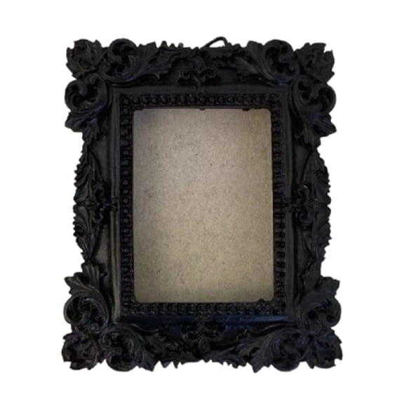 Creative Black Magnetic Photo Frames for Refrigerator, Retro Carved Fridge Magnets Sticker, Decorative Picture Frames for Metal Cabinet Locker, DIY Home Decor Keepsake Display, 1Pc