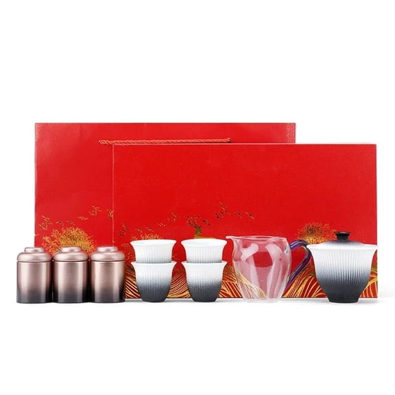 Creative Black Pottery Minimalist Kung Fu Tea Set With Tea Can Ceramic Chinese Tea Set Multiple Colors To Choose Business Gifts