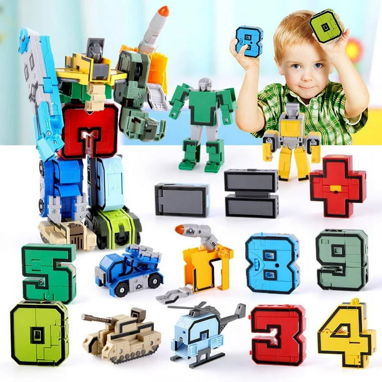 Décennie s de construction de robot numéro de transformation pour enfants,  briques créatives, jouets de bricolage, 15 pièces - AliExpress