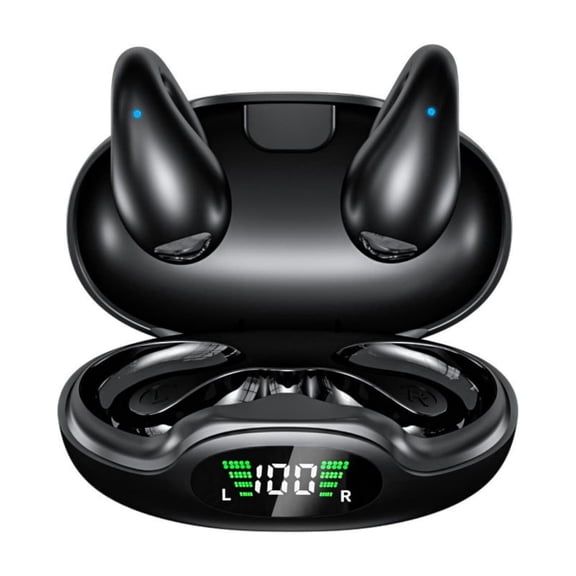 Creative Bluetooth Headset | with Wireless LED Light Bone Conduction | featuring ear earbuds | Suitable for Home and Travel Black Solid Choice High Quality