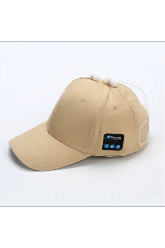 Creative Bluetooth Music Baseball Cap Wireless Smart Speakerphone USB Charging Outdoor Casual Cap (Khaki)