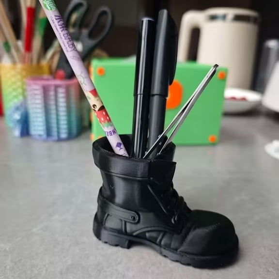 Creative Boot-Shaped Pen Holder - Fun and Functional Desk Organizer for Office