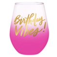 thumbnail image 1 of Slant Collections Stemless Wine Glass, 30-Ounce, Birthday Vibes, 1 of 3