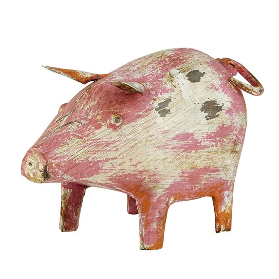 Creative Brands 4" Pink and Beige Standing Pig Tabletop Figurine