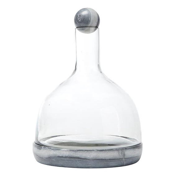 Creative Brands 7.5 x 6 in. Marble & Glass Wine Carafe, Grey