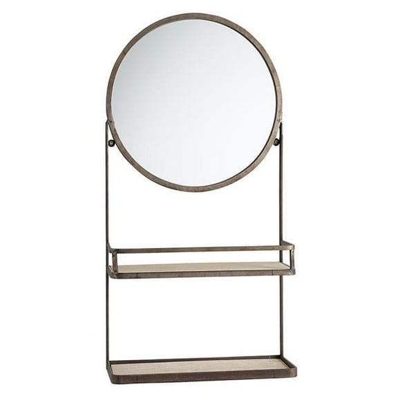 Creative Brands CMR102 Round Mirror with Shelves