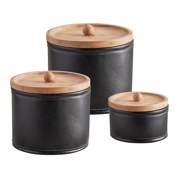 Creative Brands CMR921 Faux Leather Canisters - Set of 3
