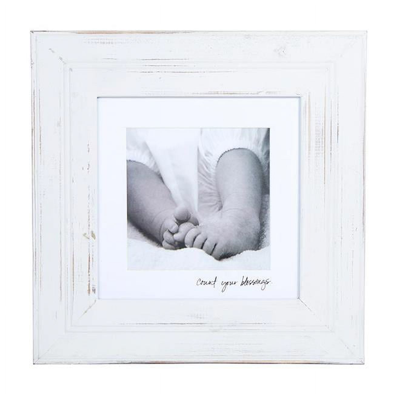 Classic White Square Beadboard 16.5" Picture Frame with Glass Cover