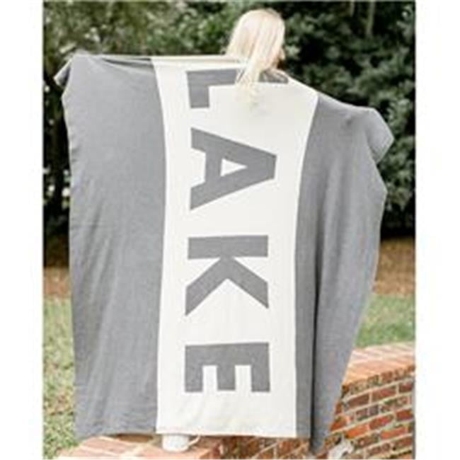 Gray and White Cotton Reversible Throw Blanket, 60" x 50"