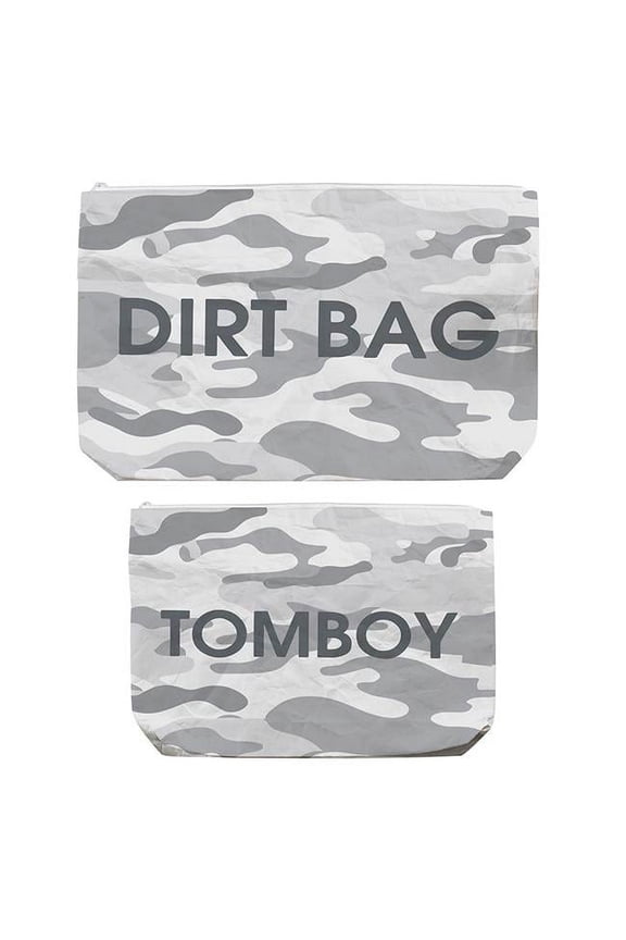 J2292 12.625 x 9.625 in. Face To Face Tyvek Bag - Camo Tomboy & Dirt Bag - Set of 2