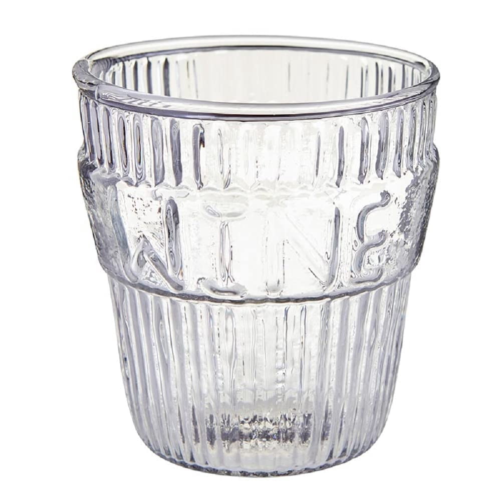 Creative Brands Vino and Wine Table Glass, 3.5-inch Height, Set of 4, Clear