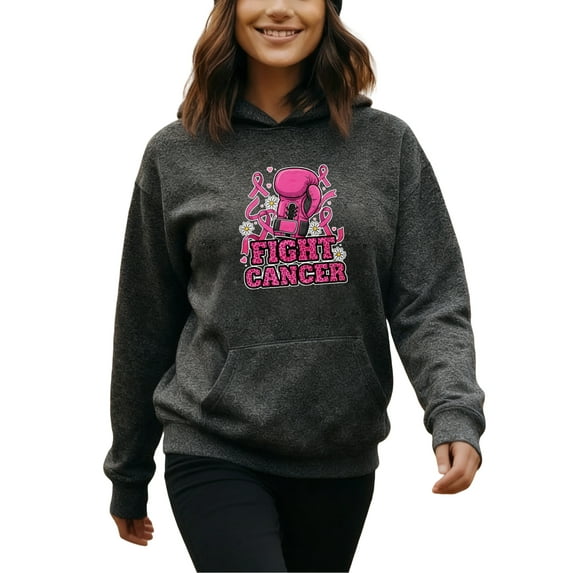 Creative Breast Cancer Awareness Hoodie for Men and Women, Unisex Pullover Hooded Sweatshirt, Comfortable Cotton Poly Blend, Support and Awareness Casual Outfit