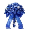 thumbnail image 1 of Creative Bridal Bouquet, Wedding Bouquet Silk Flowers Blue, Unique Foam Flower Design, Durable Reusable Wedding Decor, Perfect for Ceremony, Bridal Shower, Home Decor, Table Centerpiece, 12 Inch, 1 of 5
