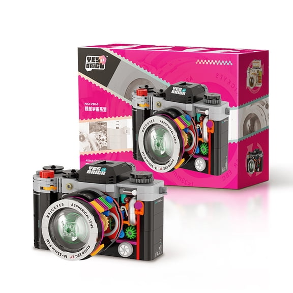 Creative Building Blocks Mechanical Universe Retro Camera Assembled Handmade Toys Model Ornaments DIY Educational Leisure Toys