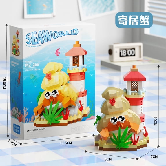 Creative Building Blocks Set Adults Marine Animals Toy Constructor Mini Block Children Construction Set Toy Girl Kids Game Gifts