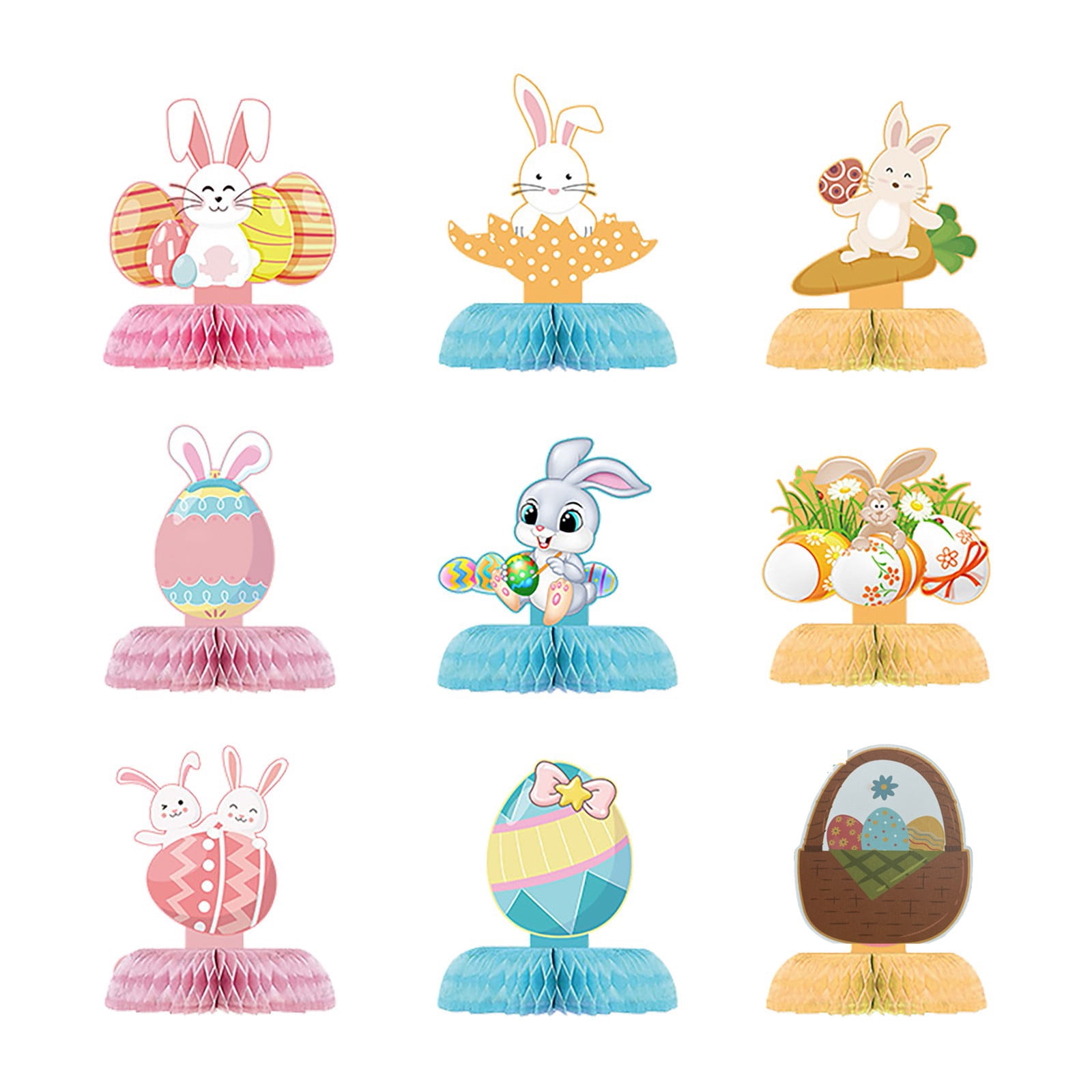 Creative Bunny Honeycomb Centerpiece Easter Paper Bunny Honeycomb 