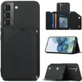 thumbnail image 1 of Creative Business PU Leather Phone Case for Samsung Galaxy A12 A32 A42 A52 S A72 4G 5G with Card Holder Case Card Slots Bracket Function Durable Shockproof Cover Black, 1 of 8