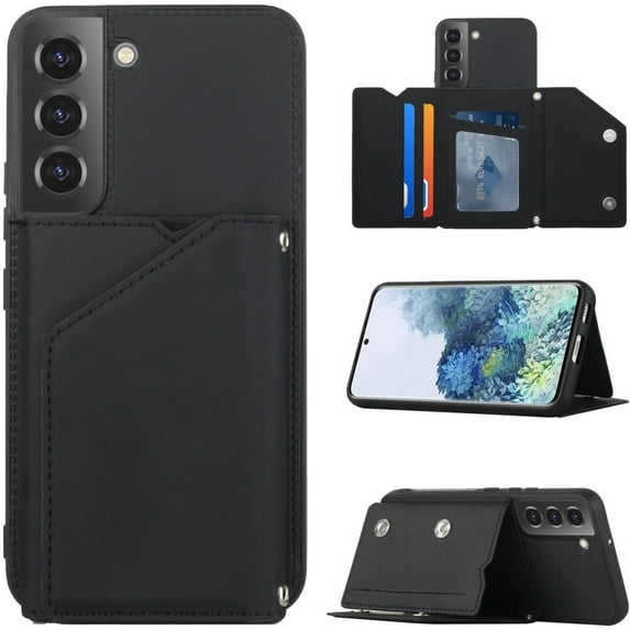 Creative Business PU Leather Phone Case for Samsung Galaxy A31 A51 A71 A81 A91 with Card Holder Case Card Slots Bracket Function Durable Shockproof Cover Black