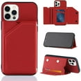 thumbnail image 1 of Creative Business PU Leather Phone Case for iPhone X XS XR Max 8 7 Plus SE with Card Holder Case Card Slots Bracket Function Durable Shockproof Cover Red, 1 of 8