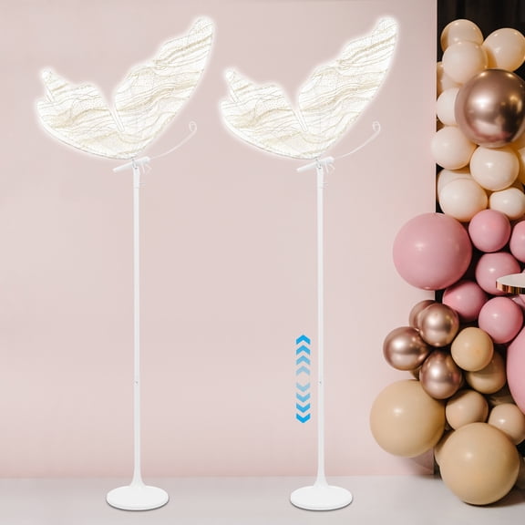 Creative Butterfly Floor Lights, Gold-White Color Scheme, 164-194cm Adjustable Pole, Energy-Efficient 25W LED, Sturdy Base for Mobility-Impaired Users, Events/Hotels/Stages
