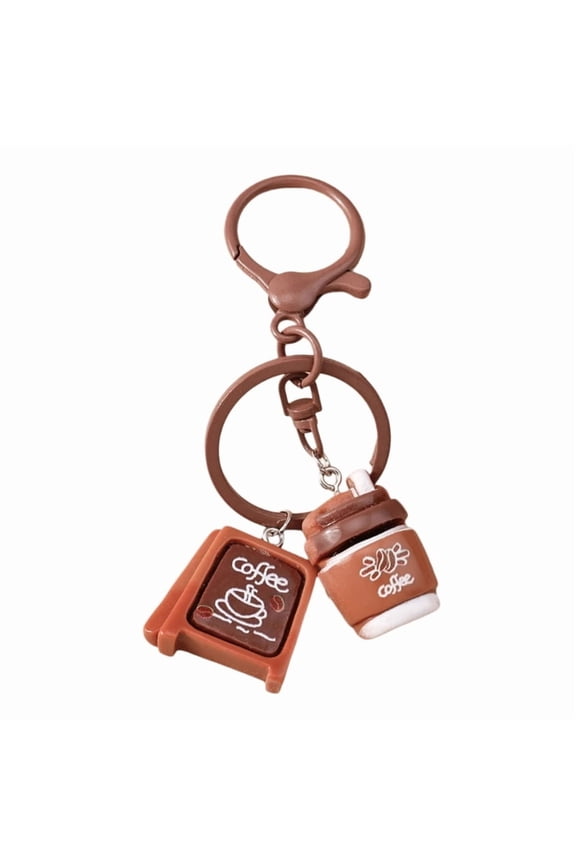 Creative Cake Coffee Machine Keychain Elegant Resin Alloy Design Lightweight Ornament Gift For Birthday Holiday Party