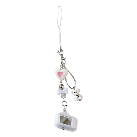 Creative Camera Bear Keychain Charm Lovely Alloy Keyring Pendant Phone Chain Decoration for Phone Bag Gift
