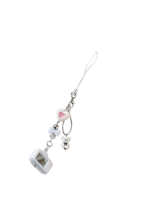 Creative Camera Bear Keychain Lovely Alloy Charm Pendant for Phone Bag Gift