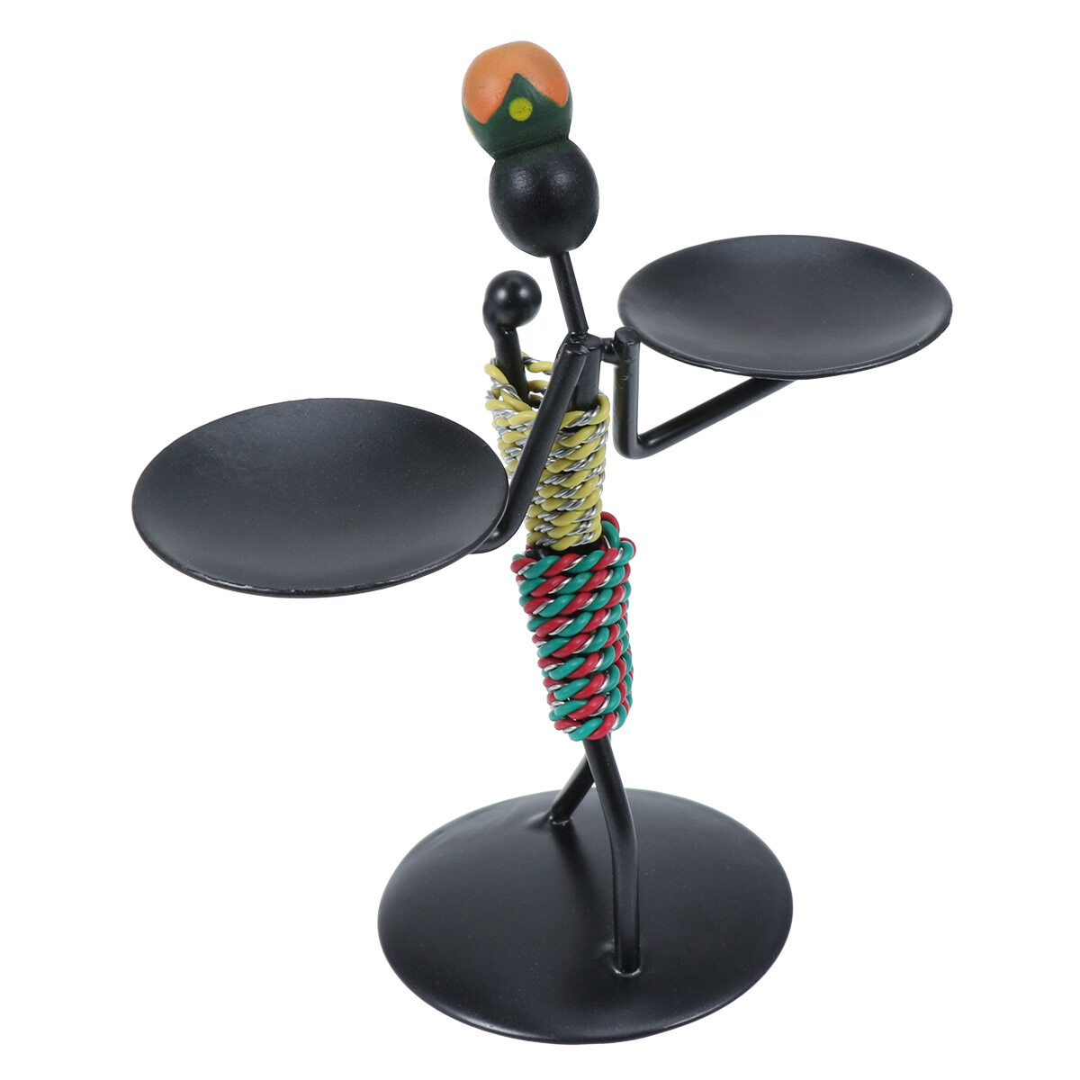 Creative Candlestick Iron Candle Holder Candlesticks Folk Style Sconce Home Ornaments with 2