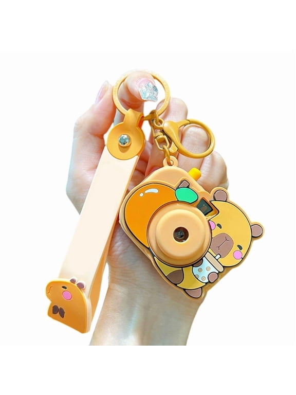 Creative Capybara Camera Keychain Feature Projection Fun Design Multiple Color Bag Hanging Decoration Accessory Gift