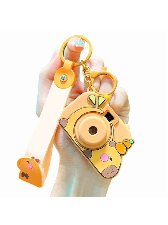 Creative Capybara Camera Keychain Feature Projection Fun Design Multiple Color Bag Hanging Decoration Accessory Gift