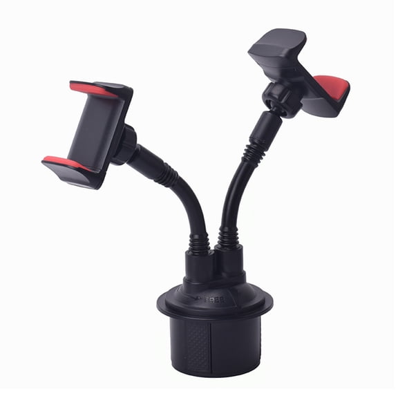 Creative Car Mount Dual Cellphone Holder Cup Stand Cradle Durable 360° Rotat