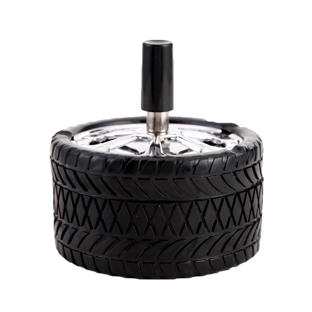 Creative Car Tires Ashtray Press Rotary Portable Ash Tray Ashtray Metal