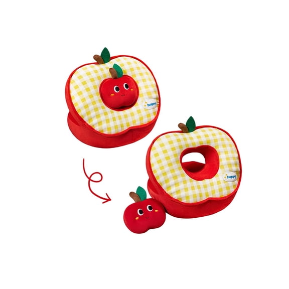 Creative Cartoon Apple Shaped Pillow, Red Happy Design, for Office Napping, School Rest, Home Relaxation - Soft Plush Nap Buddy with Comfortable Cushioning, Ideal for Kids Adults, Multi - Scene Use