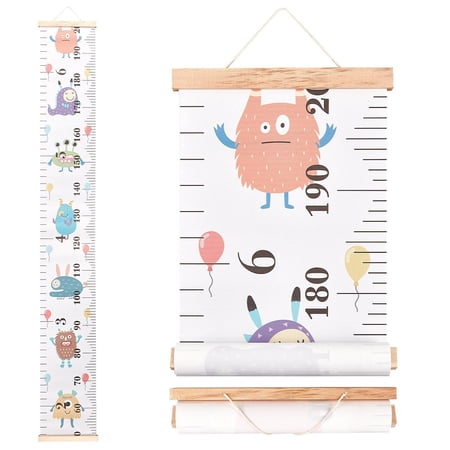 Creative Cartoon Decorative Home Canvas Hanging Height Measurement Ruler Baby Growth Chart Rectangle Monster Pattern 1530x213x11mm